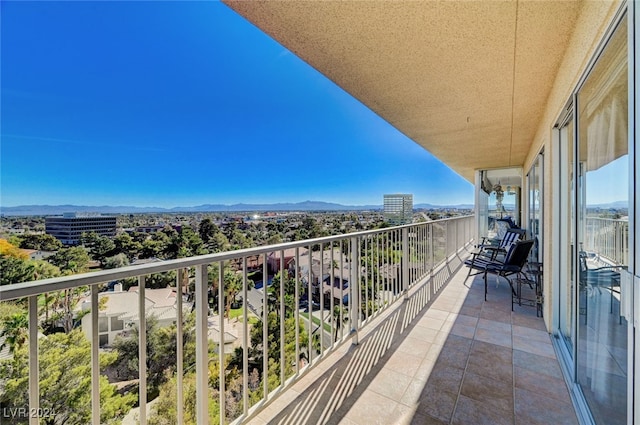 balcony with a mountain view