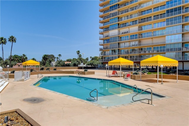 view of pool with a patio area