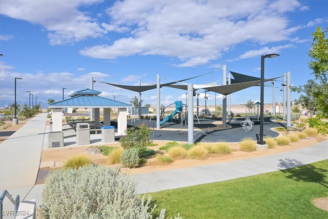 view of home's community with a gazebo and a playground