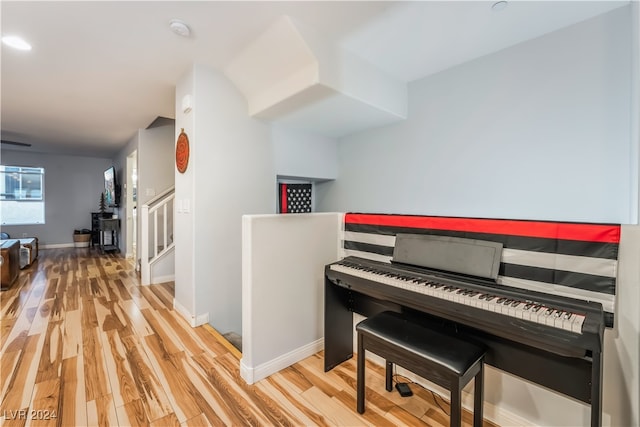 miscellaneous room with light hardwood / wood-style flooring