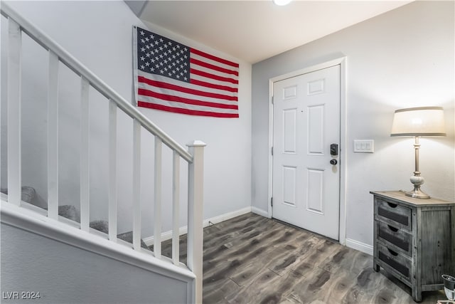 foyer featuring dark hardwood / wood-style floors