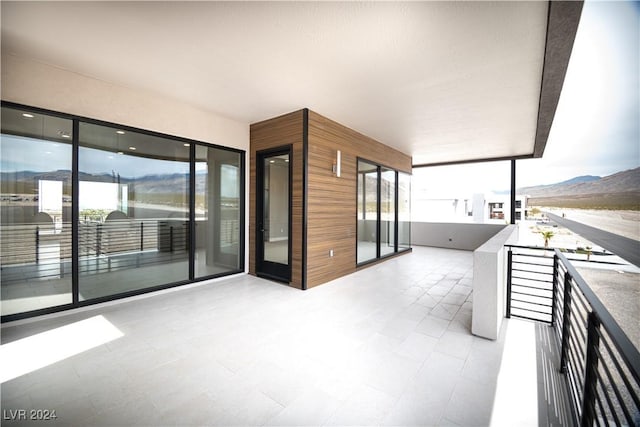 balcony with a mountain view