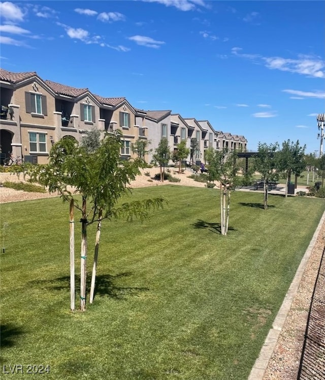 view of community featuring a lawn