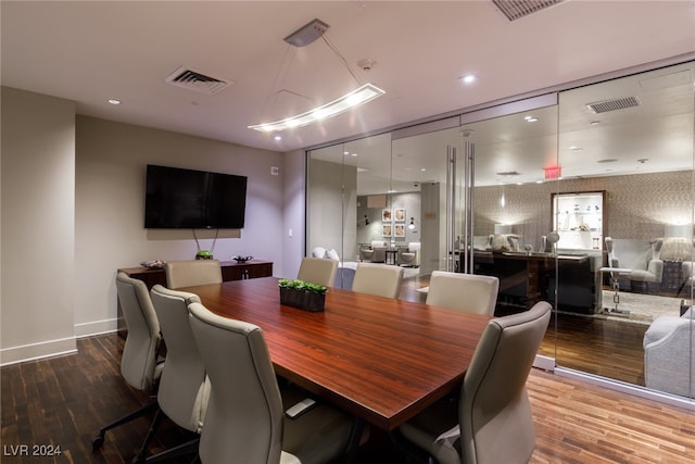 dining room featuring wood-type flooring