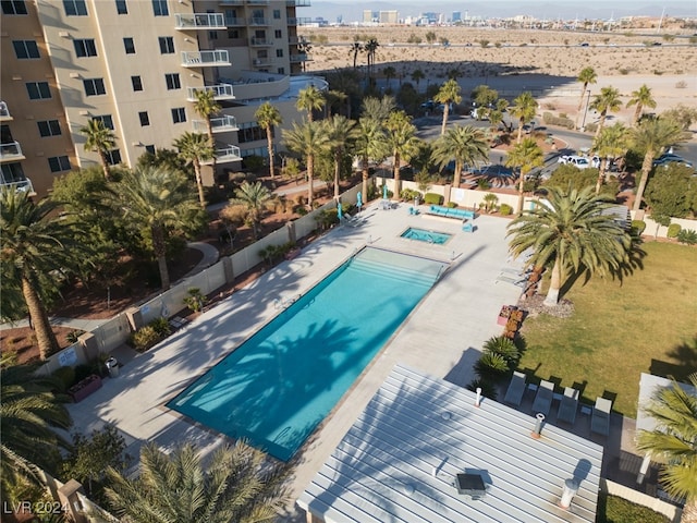 view of pool featuring a patio