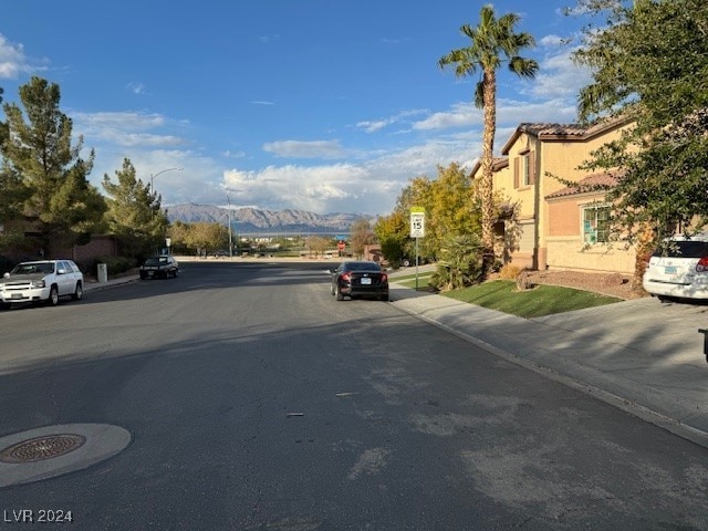 view of road with a mountain view