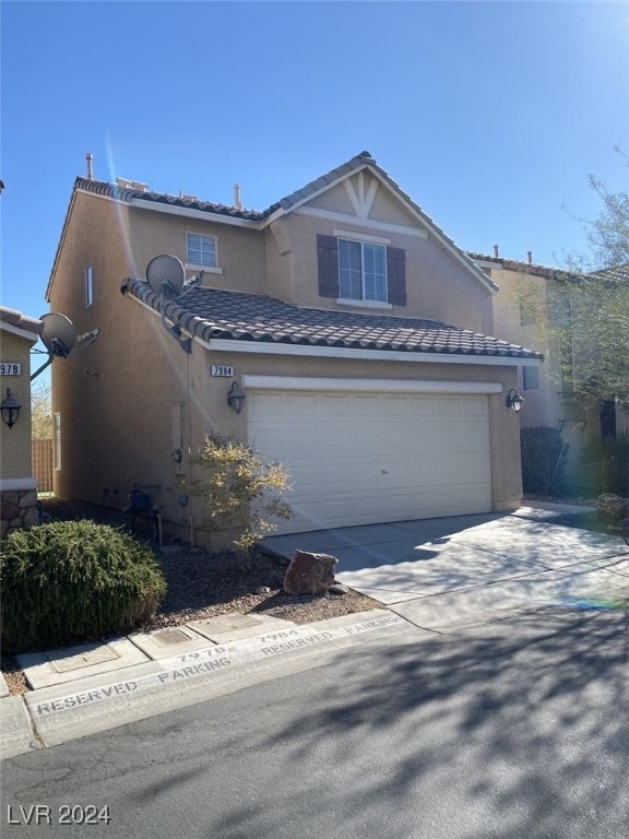 view of property with a garage