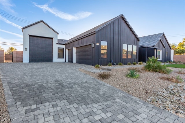 view of front of home with a garage