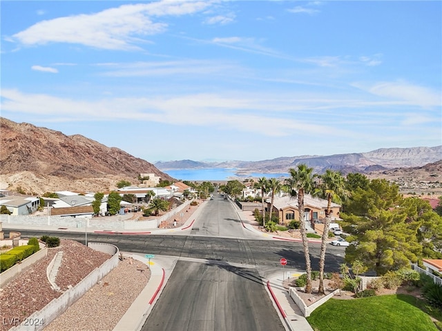 view of street with a mountain view