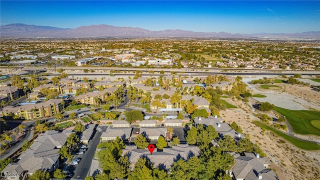 birds eye view of property featuring a residential view and a mountain view