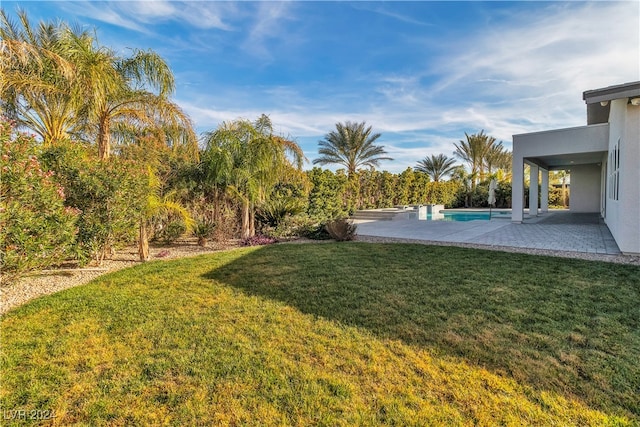 view of yard with a patio area