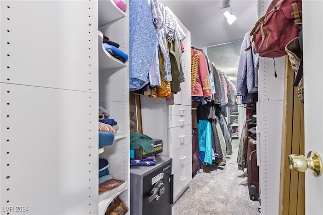 spacious closet with carpet floors