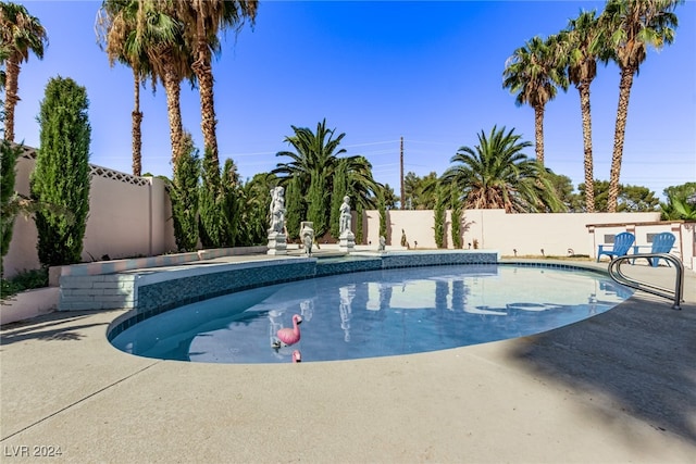 view of pool featuring a patio