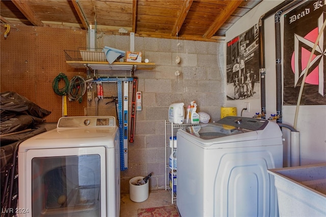 laundry room featuring separate washer and dryer and sink