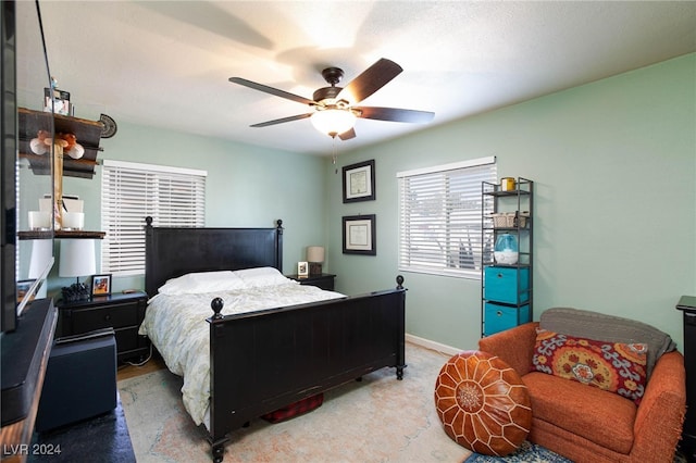 bedroom with ceiling fan