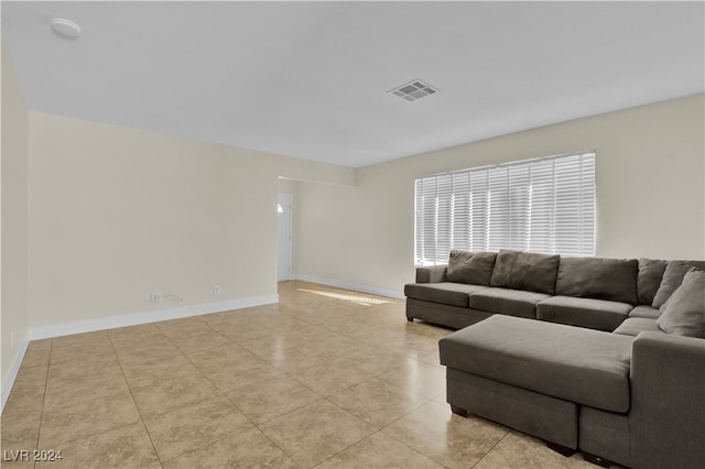 view of tiled living room