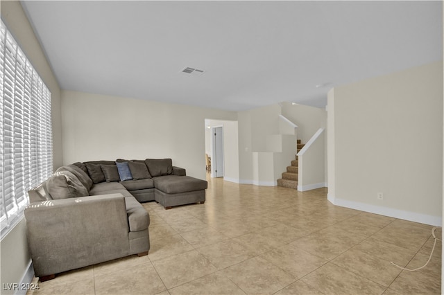 living room featuring plenty of natural light