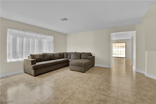 view of tiled living room