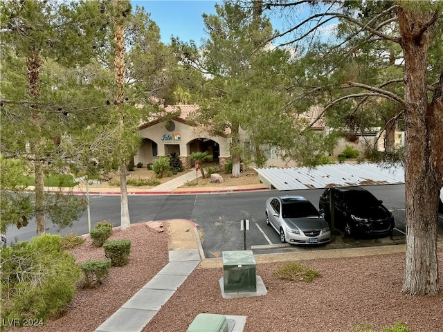 exterior space featuring a carport