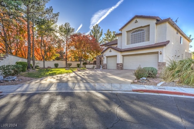 view of front of house with a garage