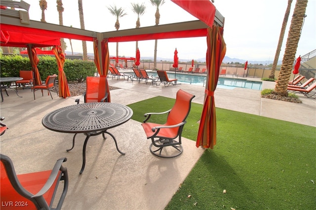 view of patio featuring a community pool