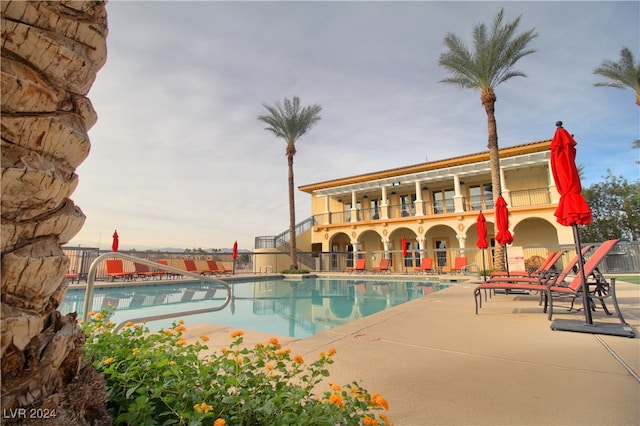 view of pool with a patio area