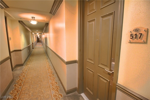 hall with ornamental molding