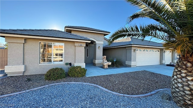 view of front facade with a garage