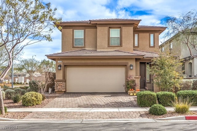 view of front of house with a garage