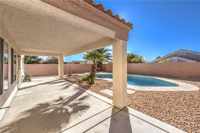 view of pool featuring a patio