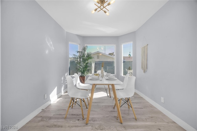 dining area featuring light hardwood / wood-style floors