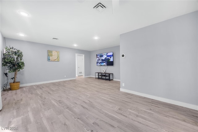 unfurnished living room with light hardwood / wood-style floors