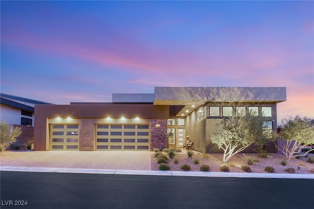 contemporary house featuring a garage