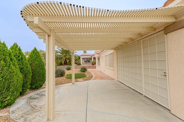 view of patio / terrace featuring a pergola