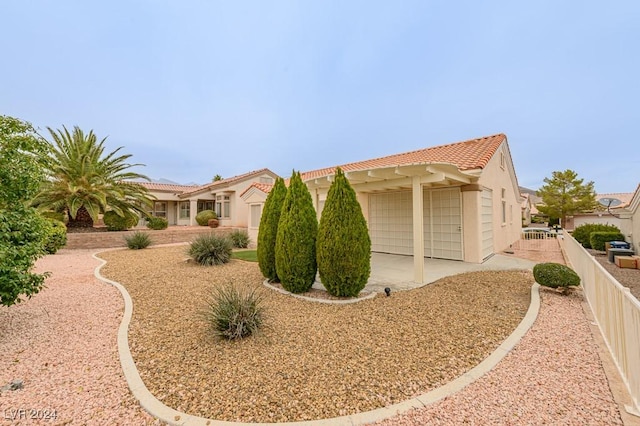 view of property exterior featuring a garage