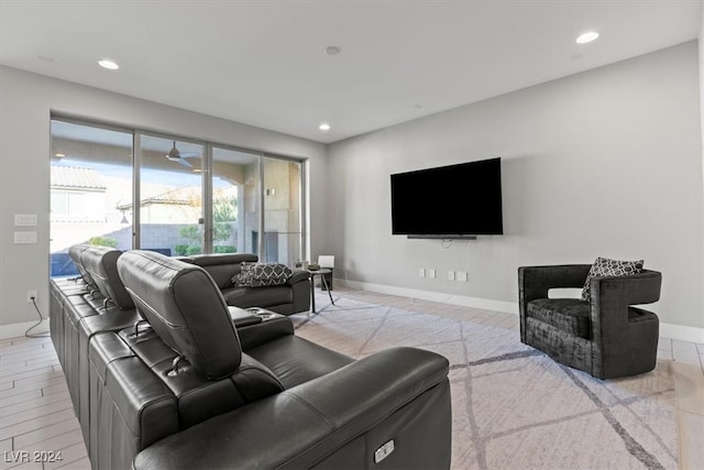 living room featuring light hardwood / wood-style floors