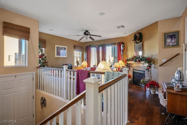 interior space with dark hardwood / wood-style flooring