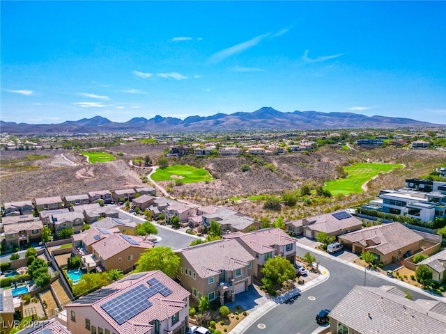 drone / aerial view with a mountain view