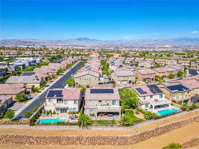 aerial view with a mountain view