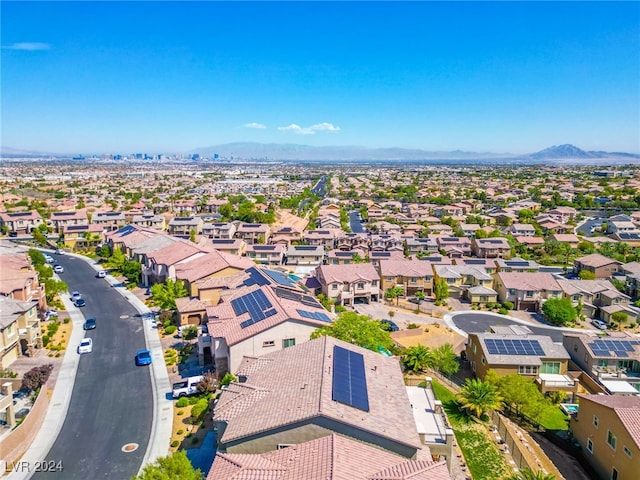 bird's eye view with a mountain view