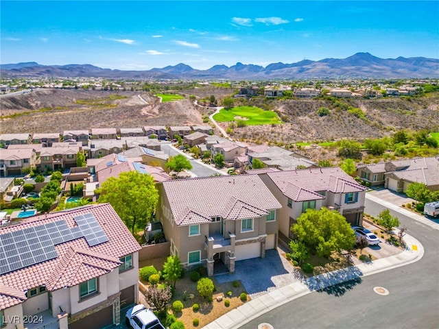 aerial view with a mountain view