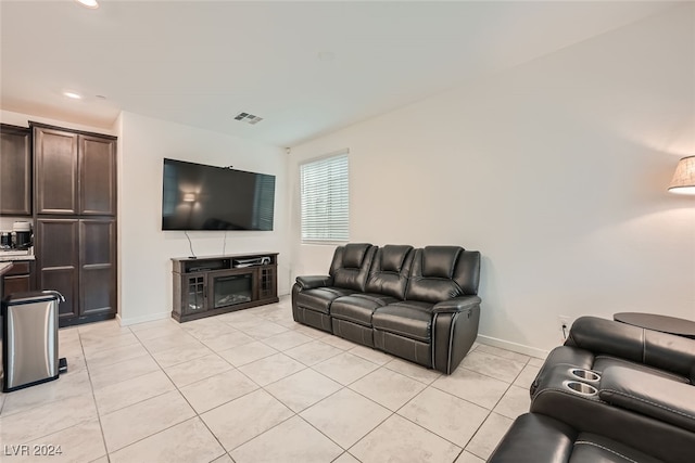 view of tiled living room