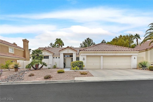 view of front of house with a garage