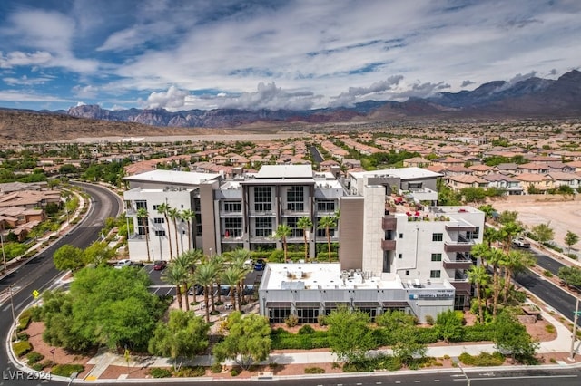 aerial view featuring a mountain view