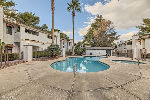 view of pool with a patio area