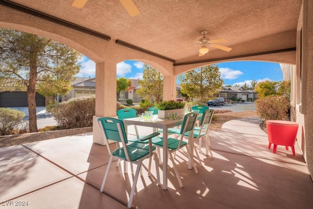 view of patio / terrace with ceiling fan