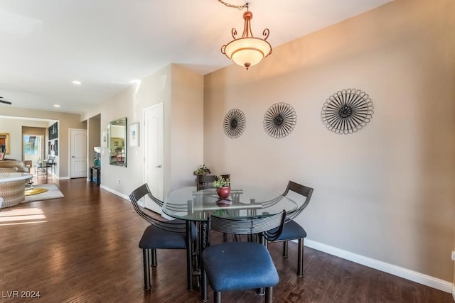 dining room featuring dark wood-type flooring