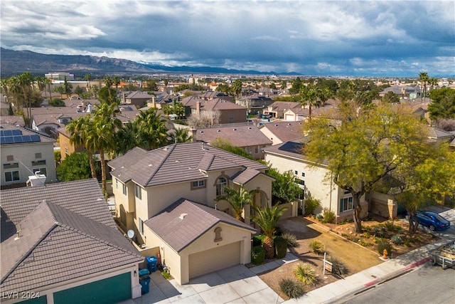 aerial view featuring a mountain view