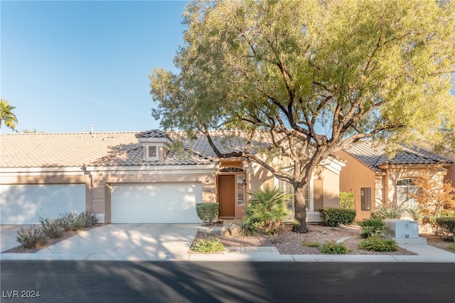 view of front of home with a garage