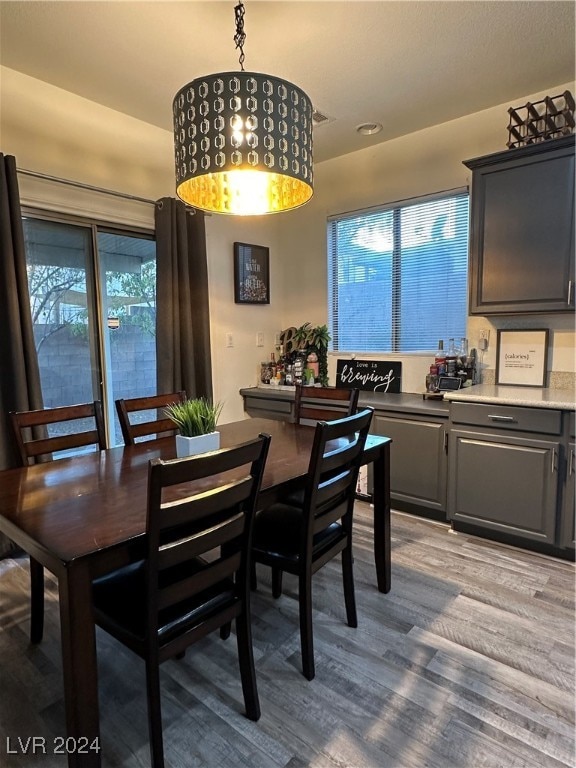 dining area featuring light hardwood / wood-style flooring